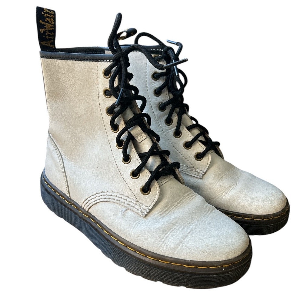 WOMEN'S DR. MARTENS ZAVALA COMBAT BOOTS White Size 6